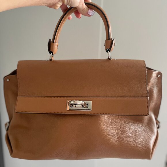 Salvatore Ferragamo Sofia bag in beige leather - Picture 5 of 9